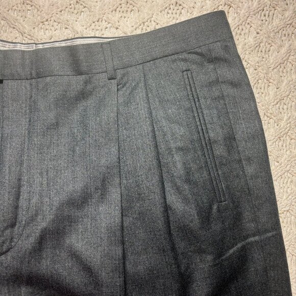 Zanella Nordstrom Gray 100% Wool Dress Pants Slacks 44x32 Duncan Trousers Italy - Picture 3 of 8
